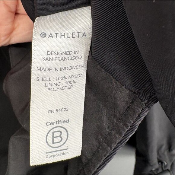 Athleta Women's Acadia Jacket Size Small Black Snap Front Water Repellent - Picture 5 of 8